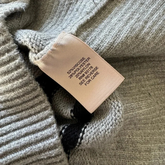 philosophy grey and black striped crewneck knit sweater size medium - Picture 6 of 8